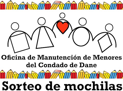 backpack giveaway graphic with pencil graphic and DCCSA logo in Spanish